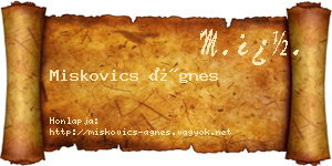 Miskovics Ágnes névjegykártya