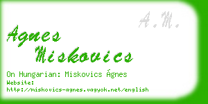 agnes miskovics business card